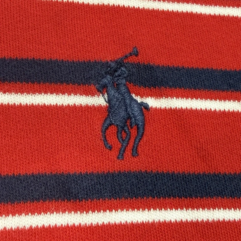 Polo Ralph Lauren Red Striped Polo Shirt USA Made Classic Fit Men's Large Preppy